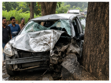 লাটাগুড়িতে ভয়াবহ পথ দুর্ঘটনা, মৃত্যু মহিলার; গুরুতর আহত তিন