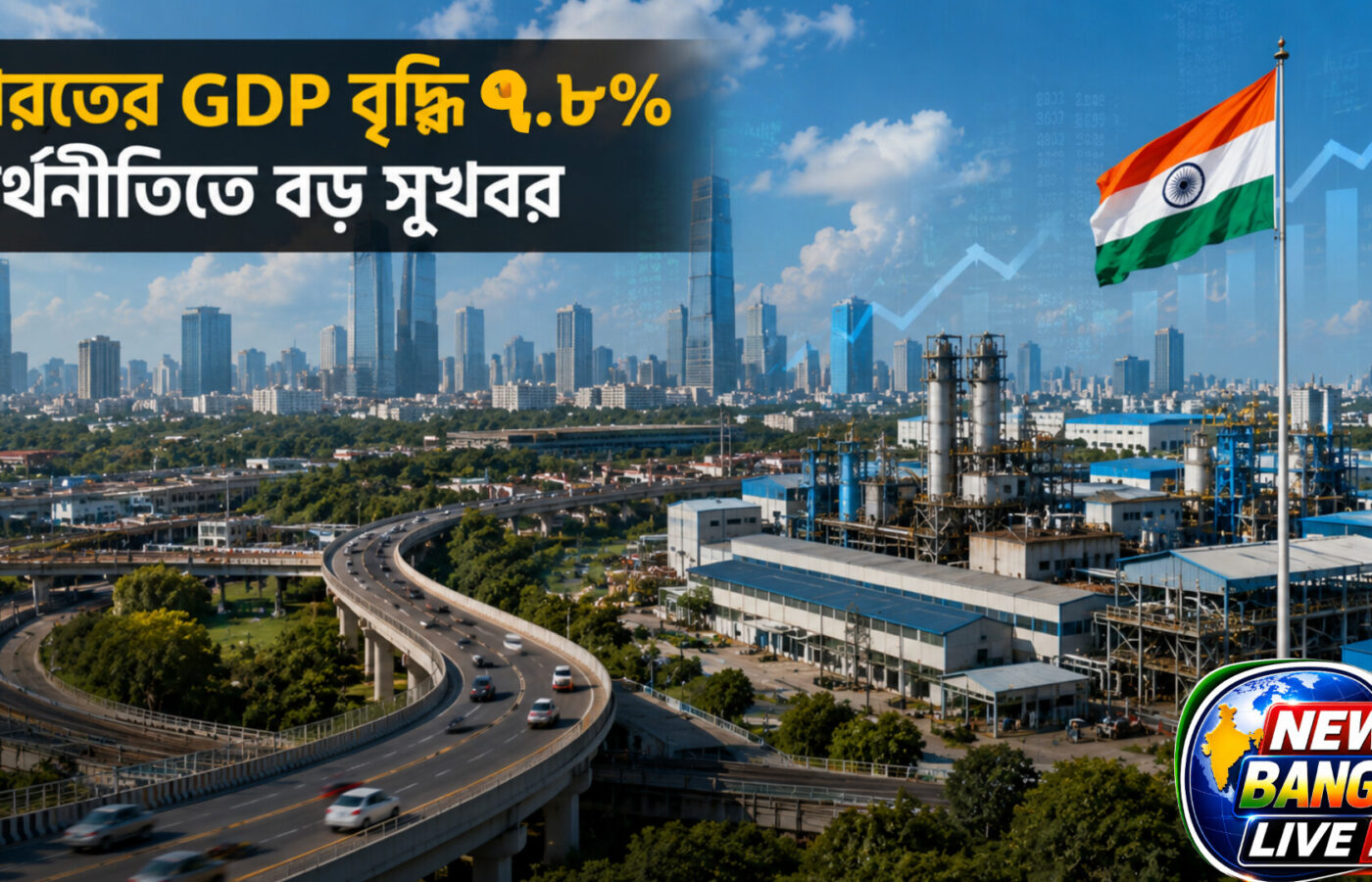 ভারতের অর্থনীতিতে বড় সুখবর, GDP বৃদ্ধির হার ৭.৮%; প্রত্যাশা ছাপিয়ে শক্তিশালী বৃদ্ধি