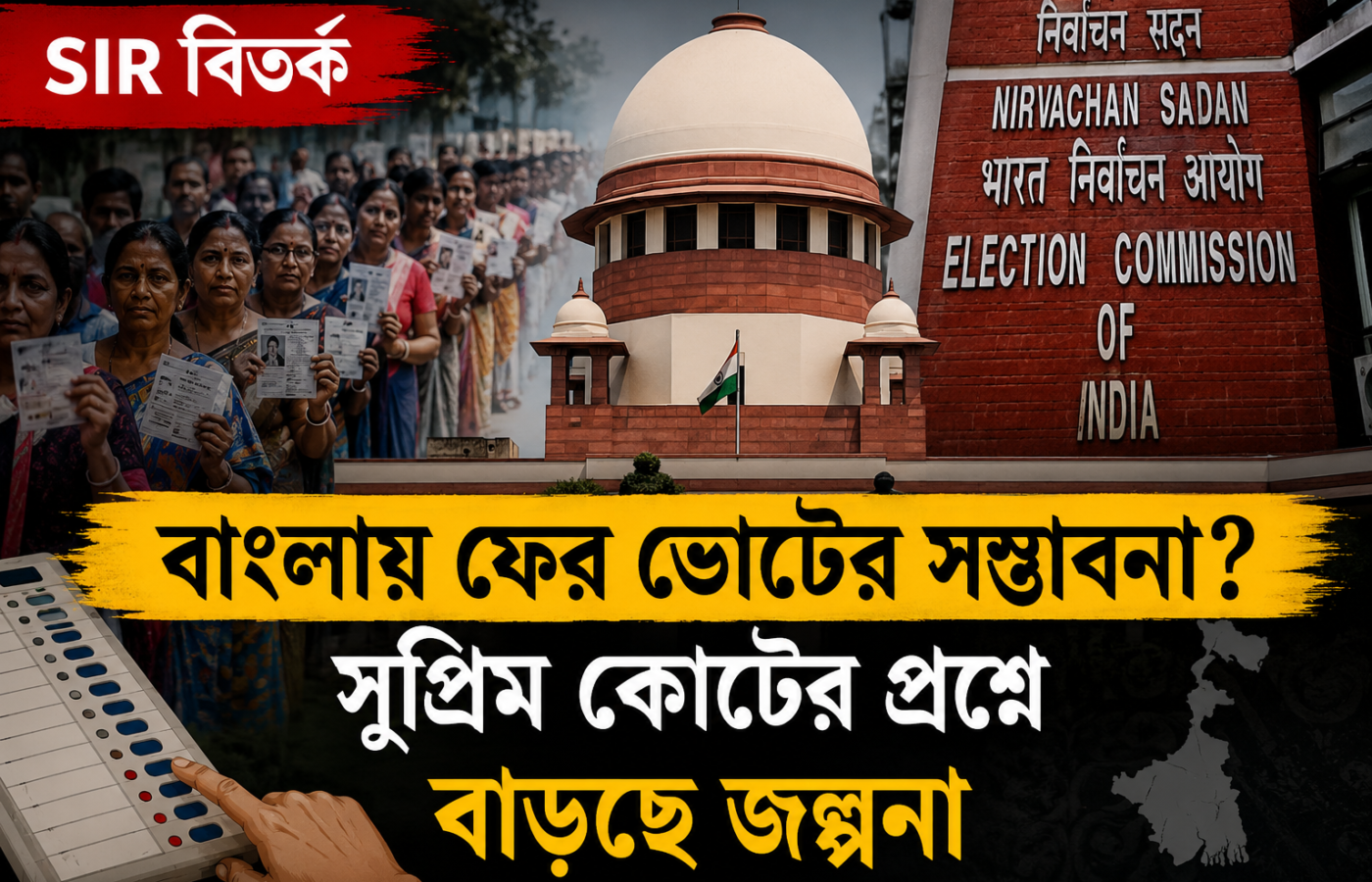 SIR-এর জেরে বাংলায় ফের ভোটের সম্ভাবনা? সুপ্রিম কোর্টের গুরুত্বপূর্ণ প্রশ্নে বাড়ছে জল্পনা