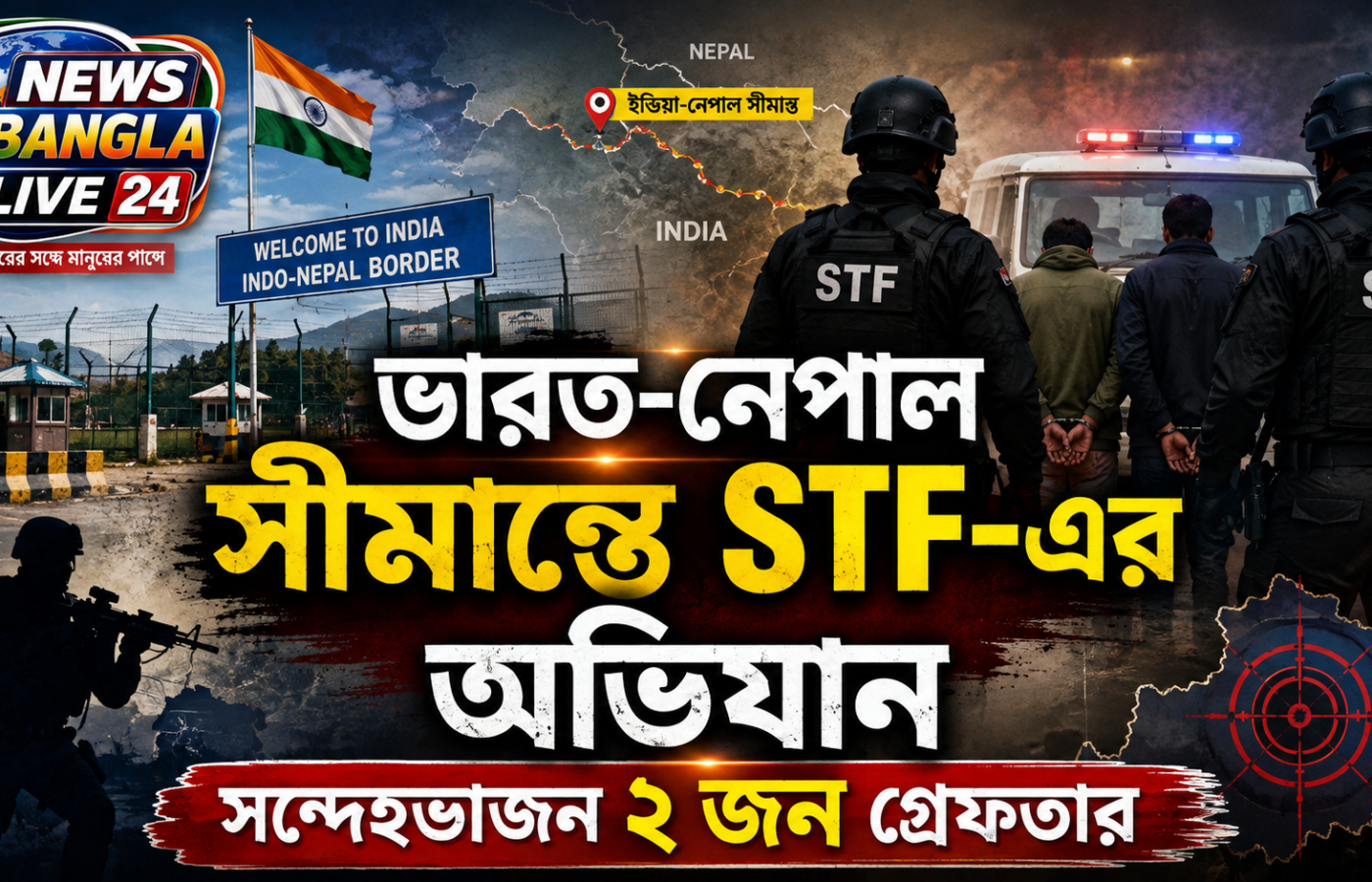 ভারত-নেপাল সীমান্তে STF-এর অভিযান, সন্ত্রাসবাদী কার্যকলাপের সন্দেহে গ্রেফতার ২