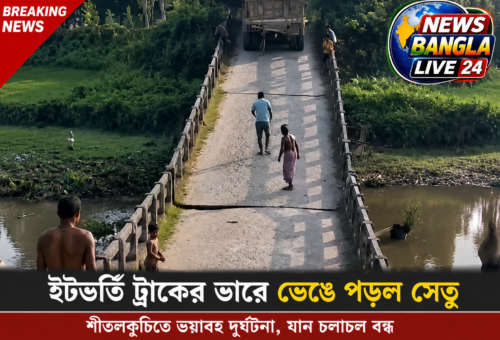 ইটবোঝাই ট্রাক উঠতেই ভেঙে পড়ল দেওশাল সেতু, শীতলকুচিতে প্রশ্নের মুখে প্রশাসনের নজরদারি