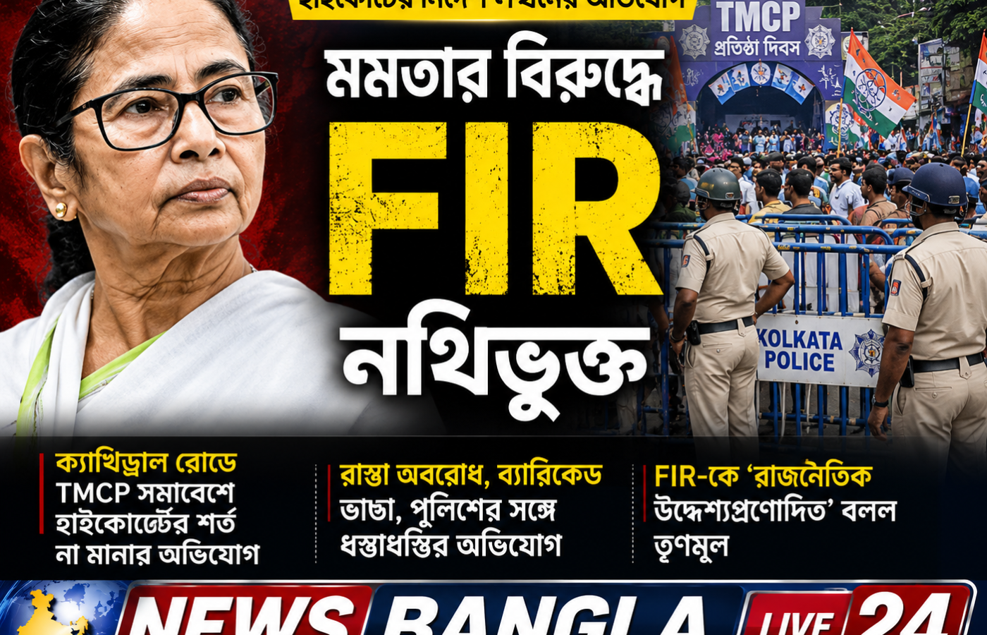 হাইকোর্টের নির্দেশ লঙ্ঘনের অভিযোগে মমতা বন্দ্যোপাধ্যায়ের বিরুদ্ধে FIR, তীব্র রাজনৈতিক সংঘাত