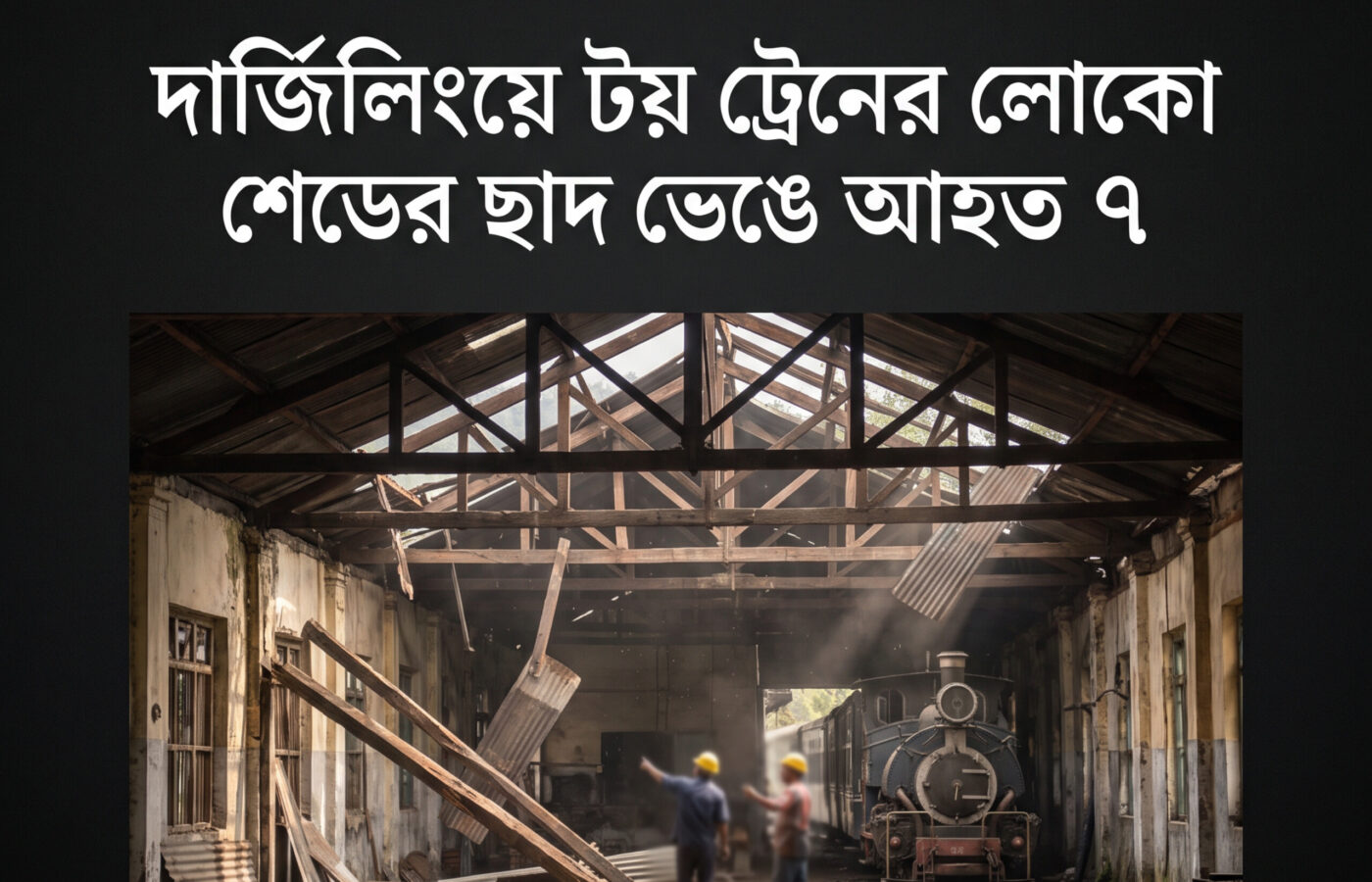 দার্জিলিংয়ে টয় ট্রেনের লোকো শেডের ছাদ ভেঙে আহত ৭ রেলকর্মী
