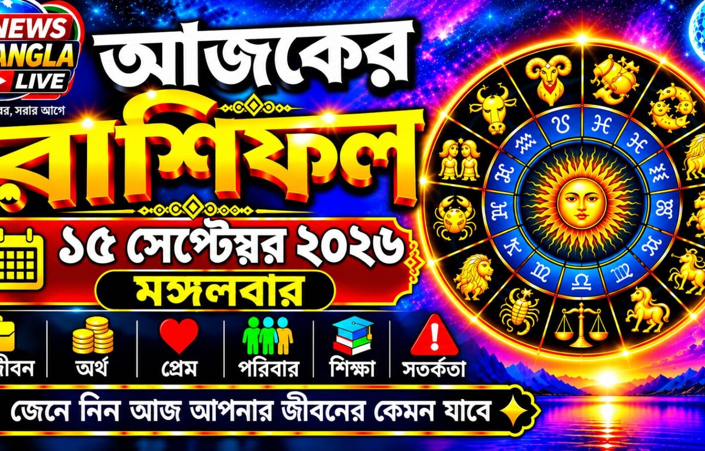 আজ ১৫ সেপ্টেম্বর ২০২৬, মঙ্গলবার। আজকের রাশিফল