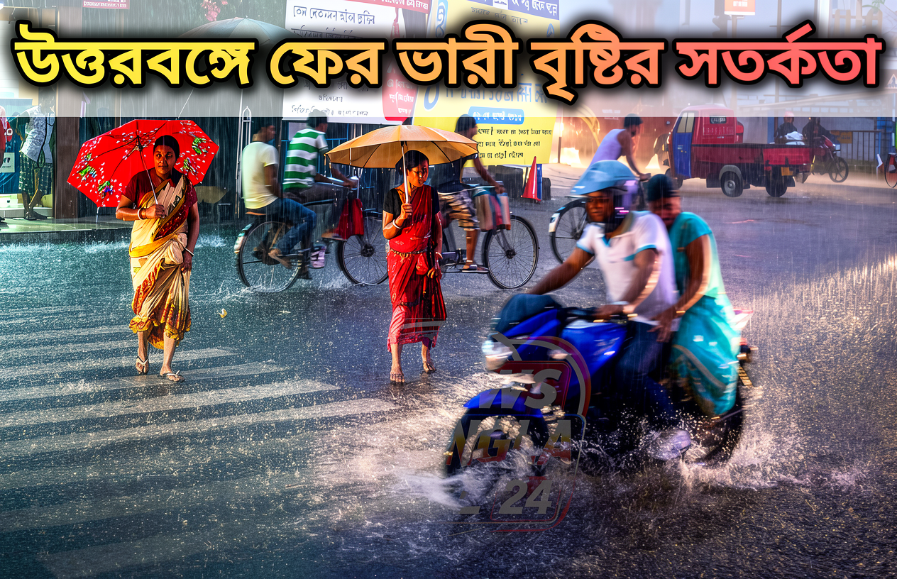 উত্তরবঙ্গে ফের ভারী বৃষ্টির সতর্কতা, আলিপুরদুয়ারে কমলা সতর্কতা